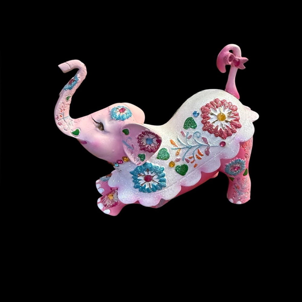 Margaret Le Van Hamilton Collection Reach High For Hope Pink Elephant Figurine
